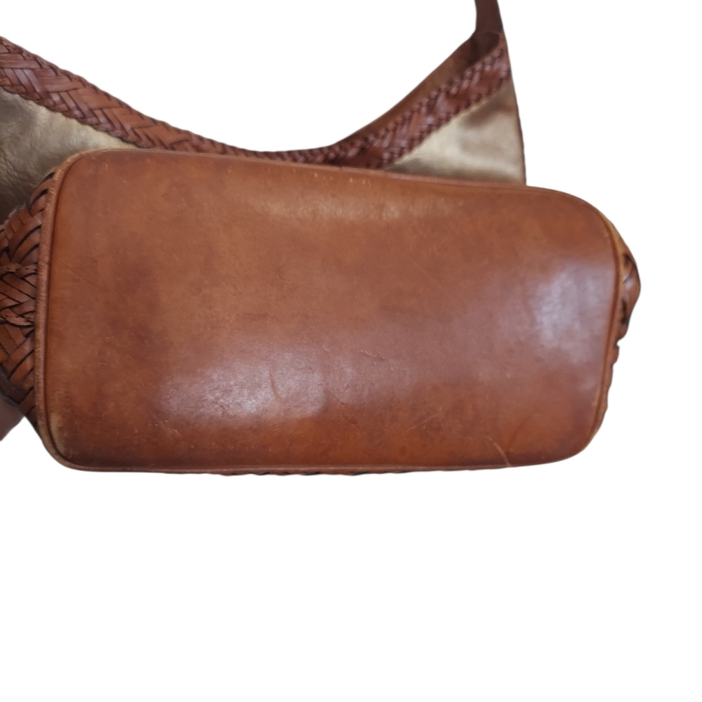 L.J.S Woven Leather Metallic Hobo/Shoulder Bag - Picture 4 of 11